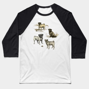 PUG DOGS Baseball T-Shirt